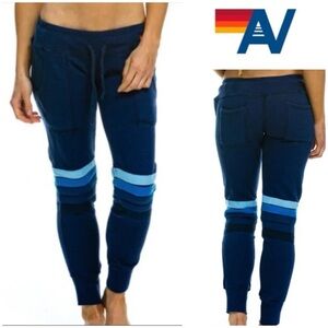 Aviator Nation Navy Joggers with Blue Stripes